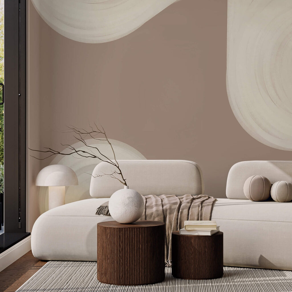 Wall murals White swirly circles