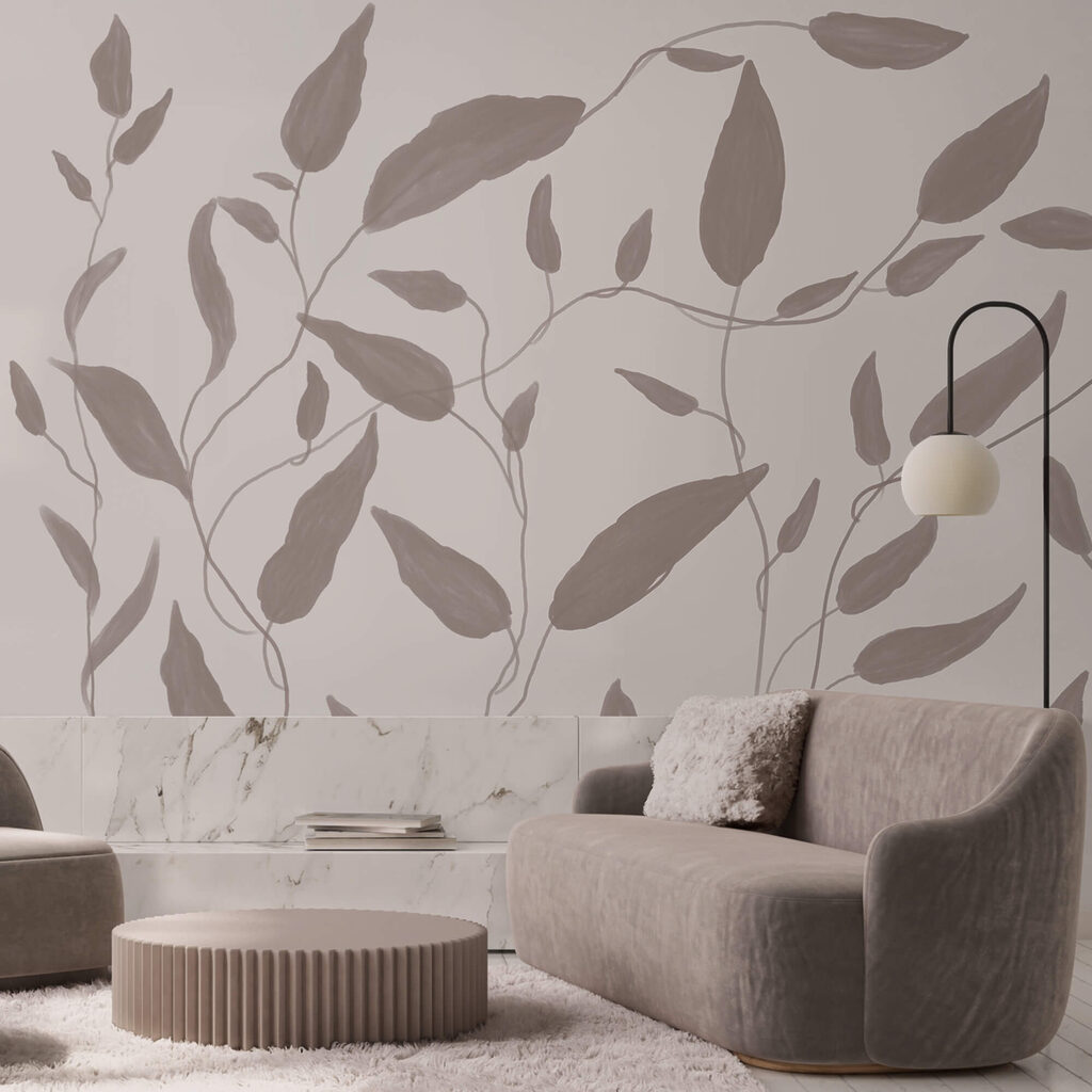 Rysunek liści na białym tle