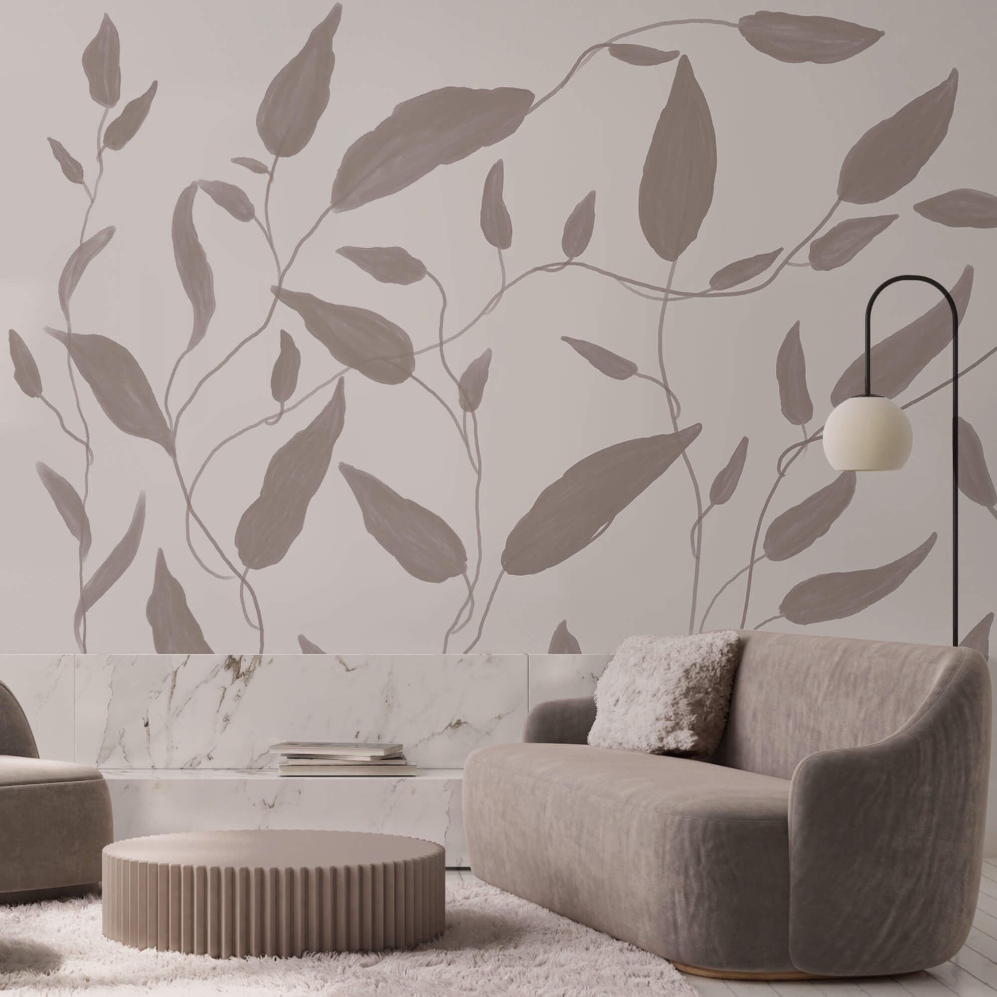 Rysunek liści na białym tle