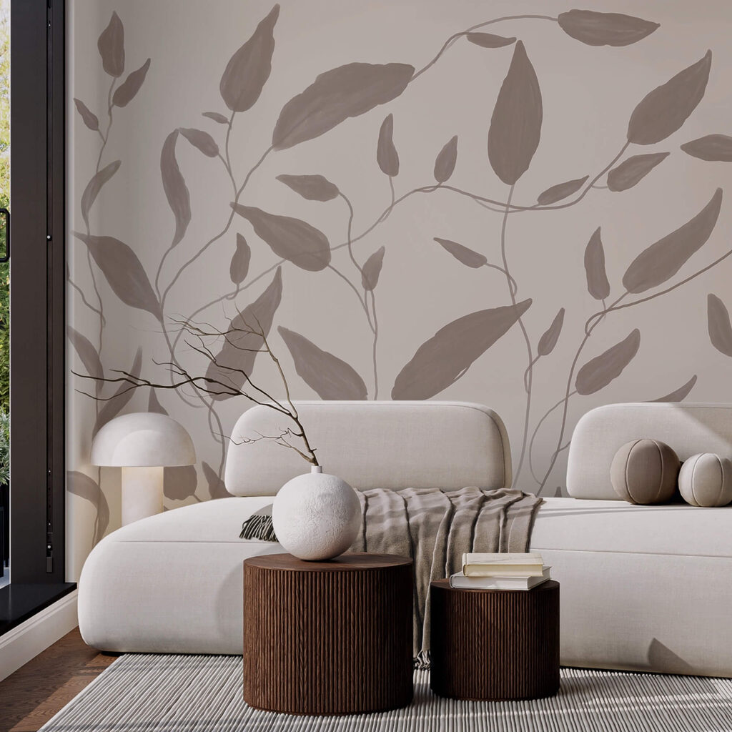 Rysunek liści na białym tle