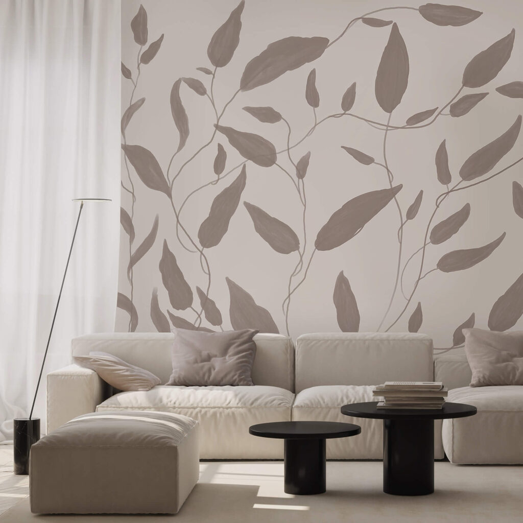 Rysunek liści na białym tle