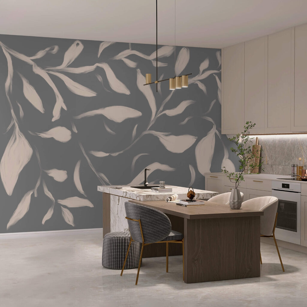 Delikatne liście na miękkim tle