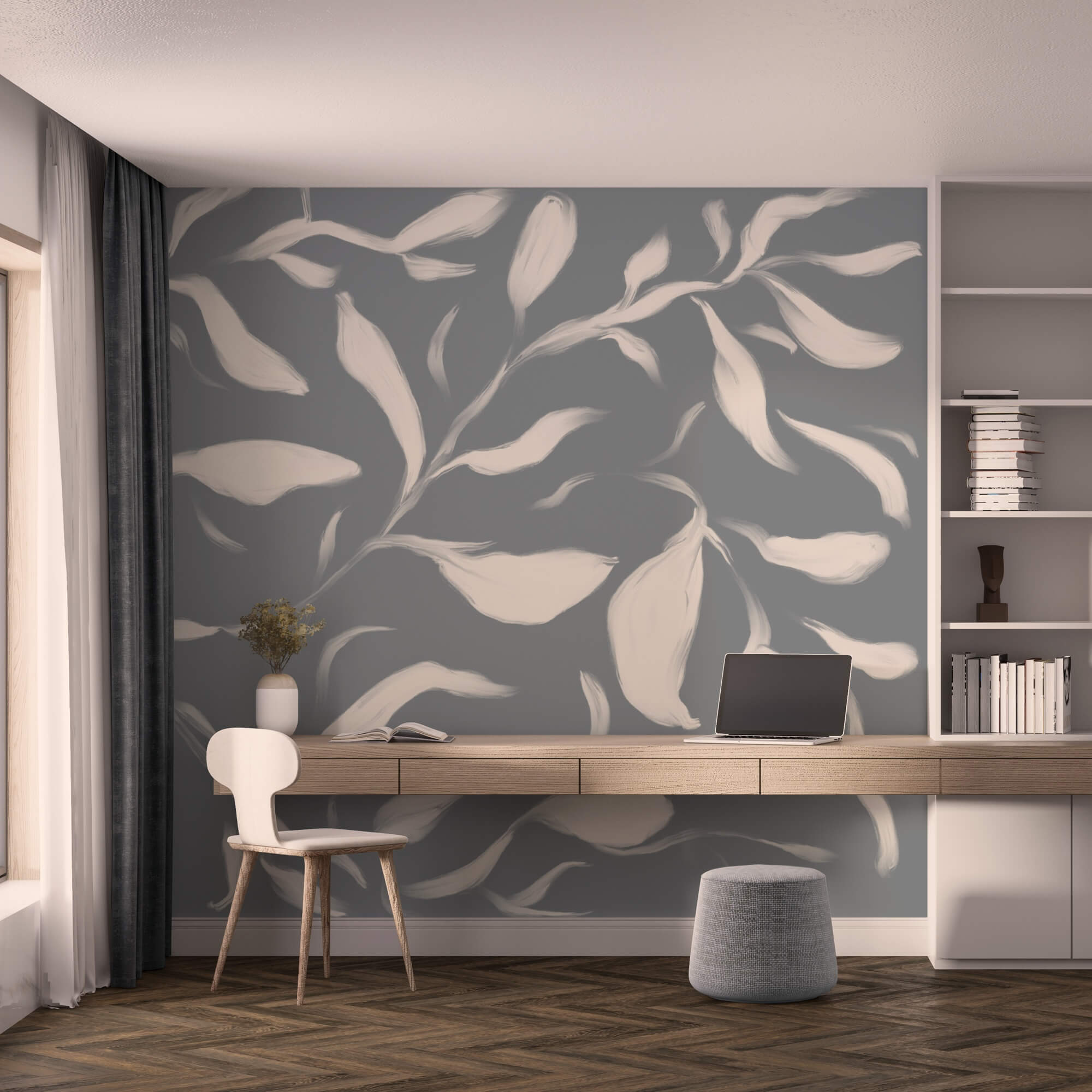 Delikatne liście na miękkim tle