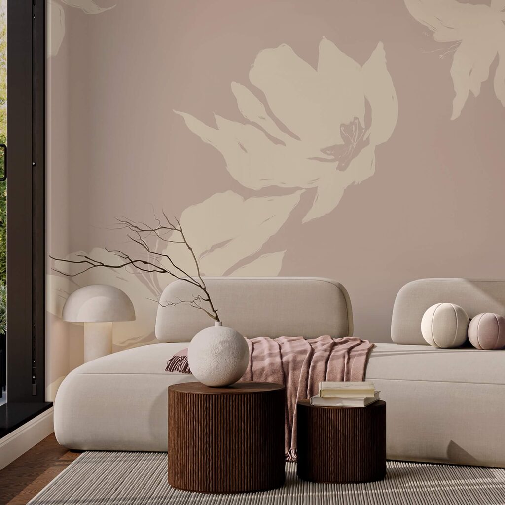 Delikatne kwiaty na łagodnym tle