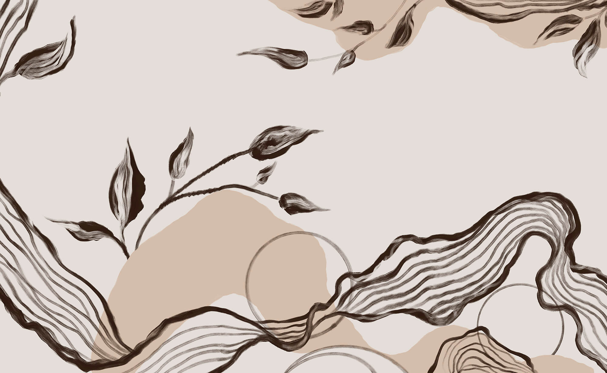 Elegant flowing lines with natural elements