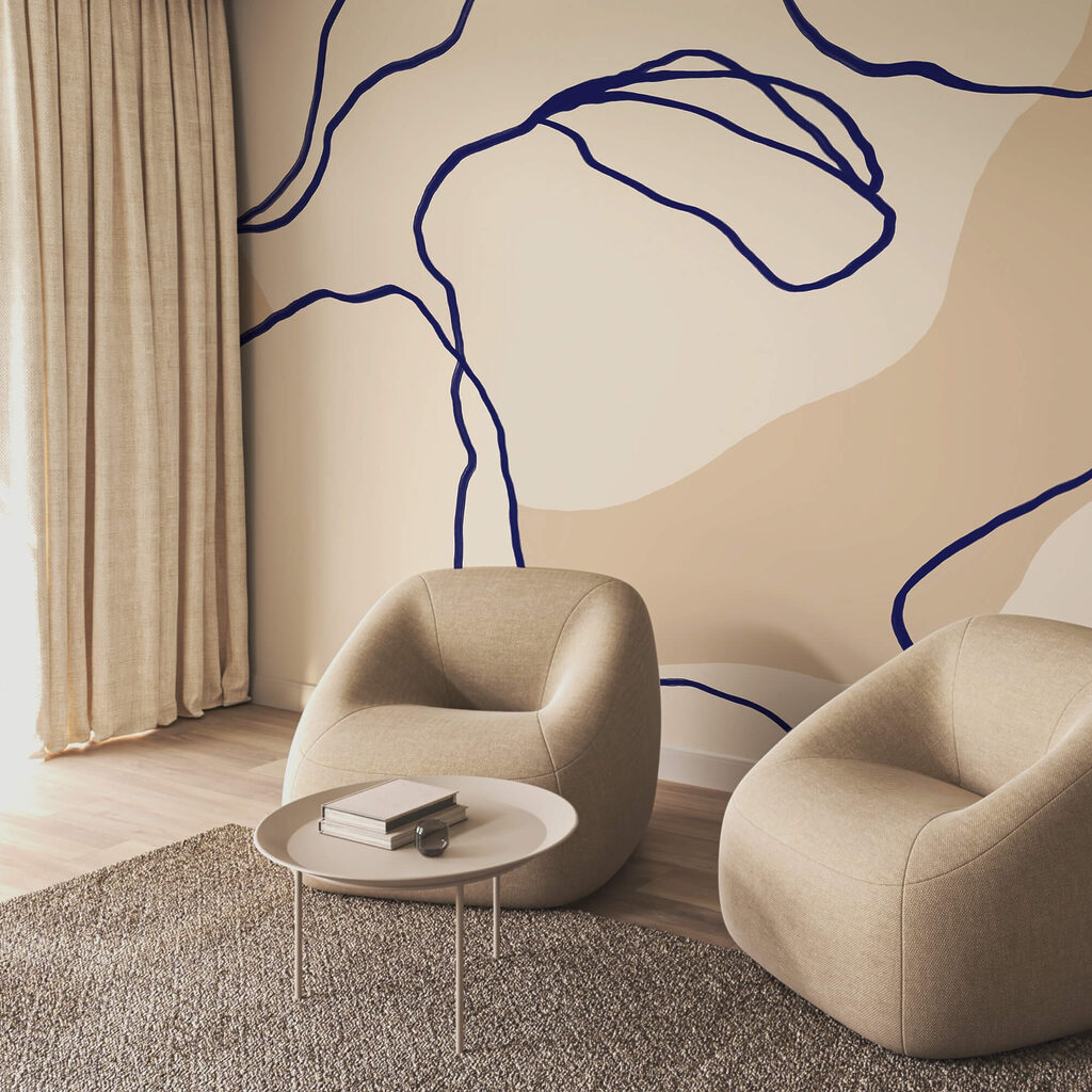 Płynne linie na miękkim tle