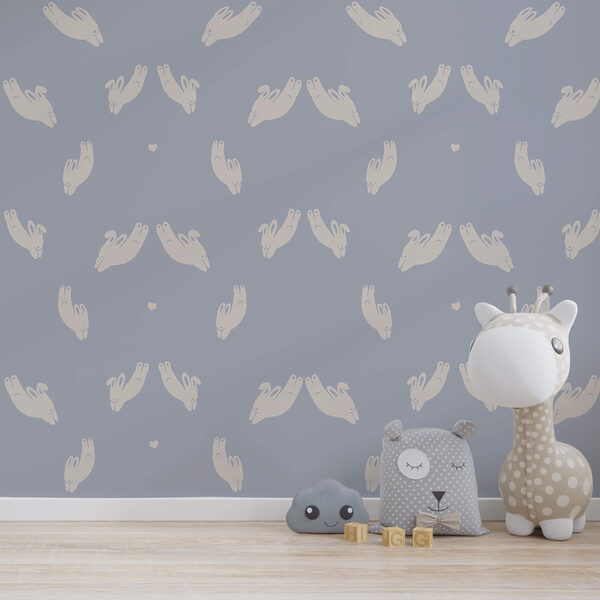 Wzór dłoni na niebieskim tle