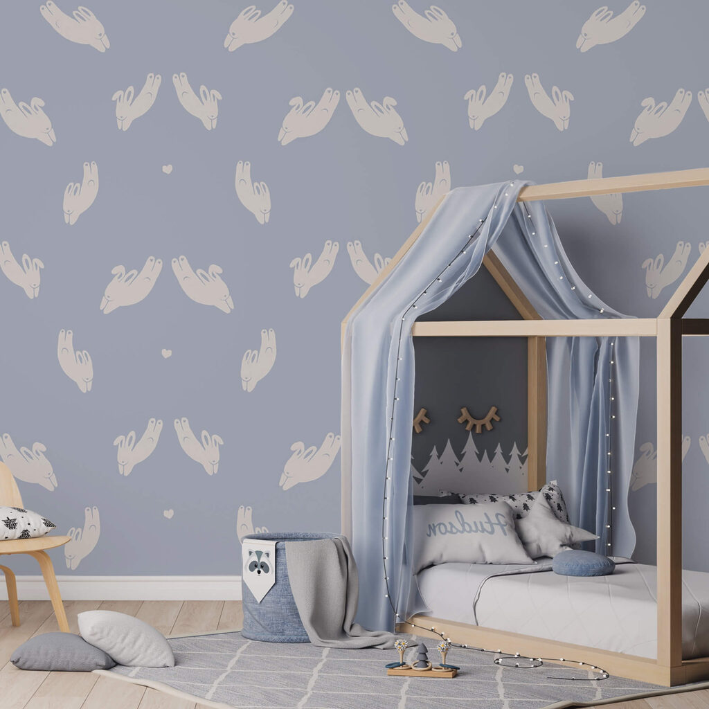 Wzór dłoni na niebieskim tle