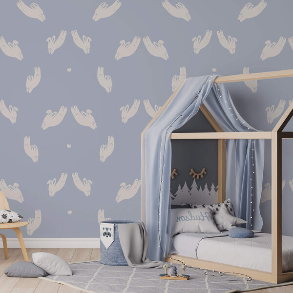 Wzór dłoni na niebieskim tle