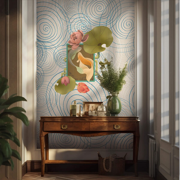 Wzór spiral i kwiatów