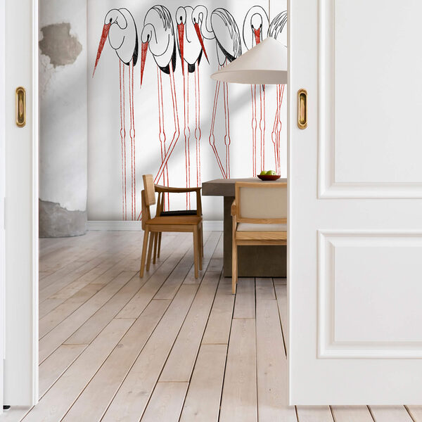 Grupa ptaków o długich nogach