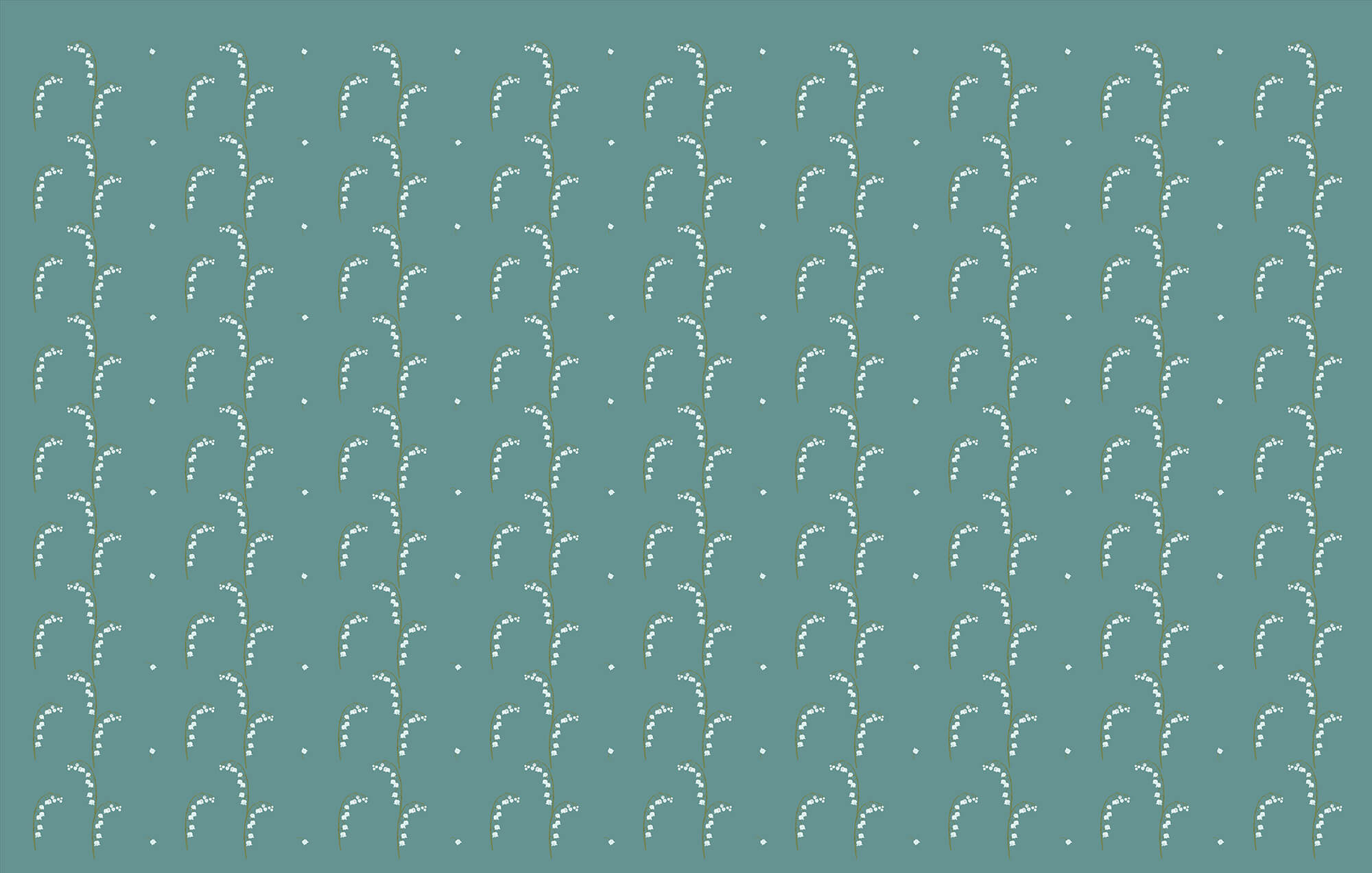 Pattern of white flowers on a blue background