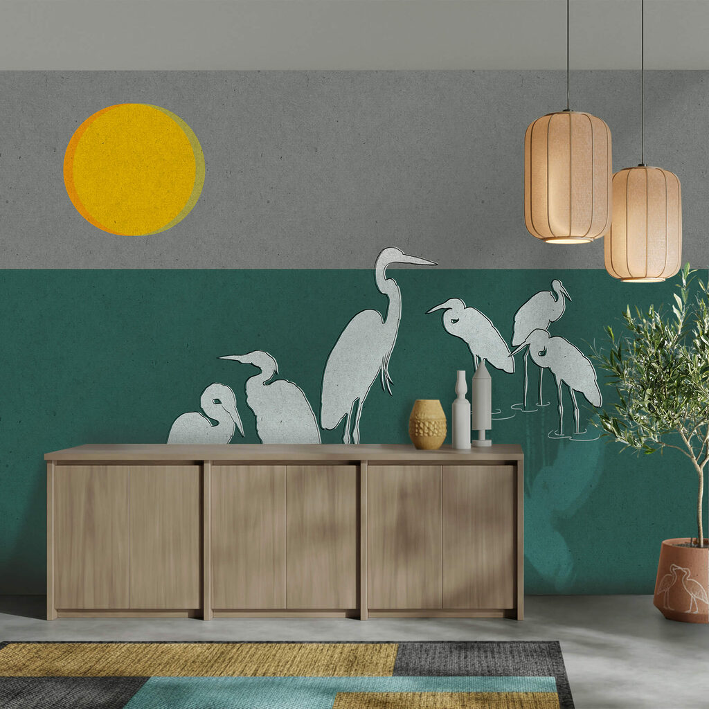 Grupa ptaków stojących w wodzie