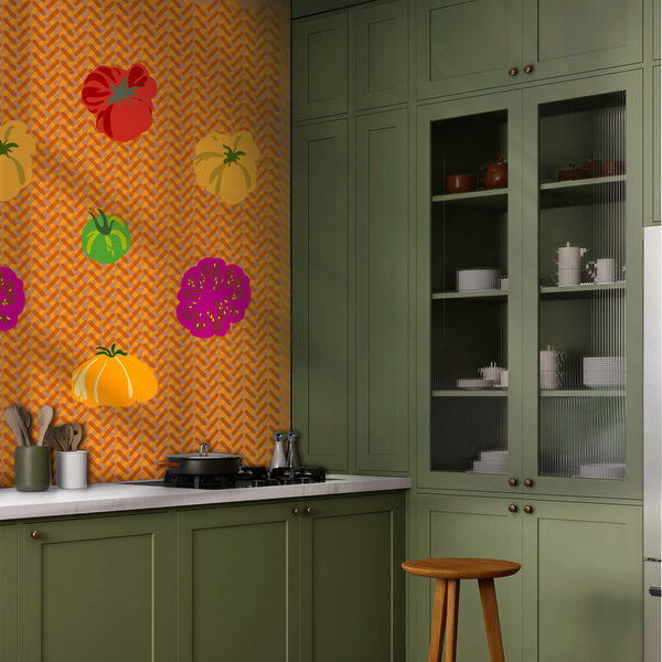 Grupa pomidorów na tkanej powierzchni