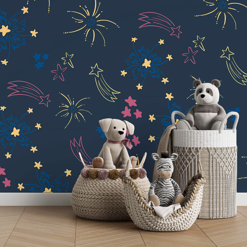 Wzór fajerwerków i gwiazd