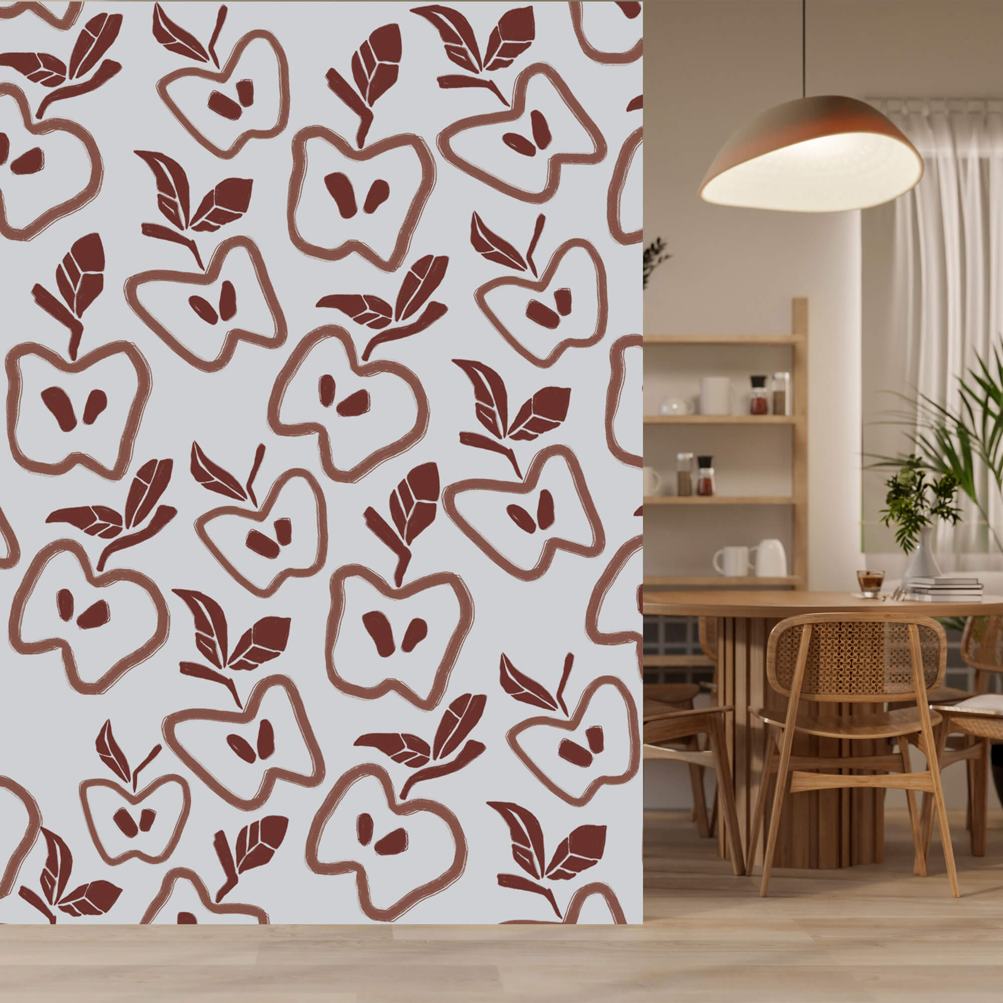 Wzór jabłek i liści