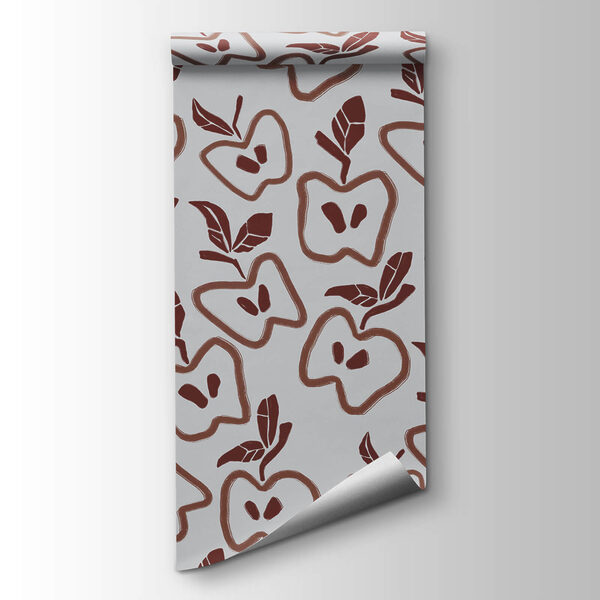 Pattern of apples and leaves