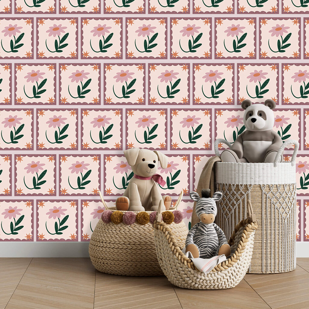 Wzór kwiatów i liści