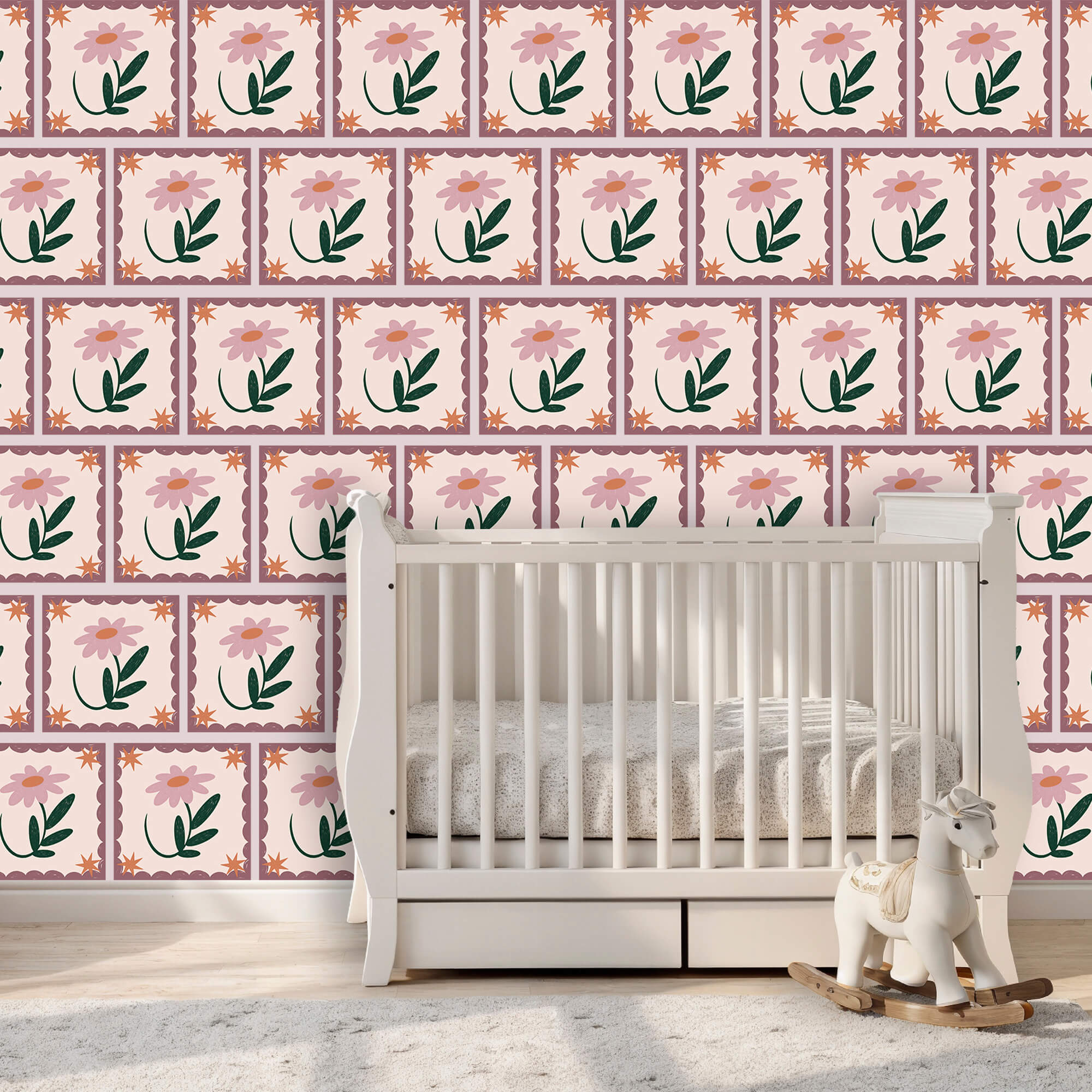 Wzór kwiatów i liści