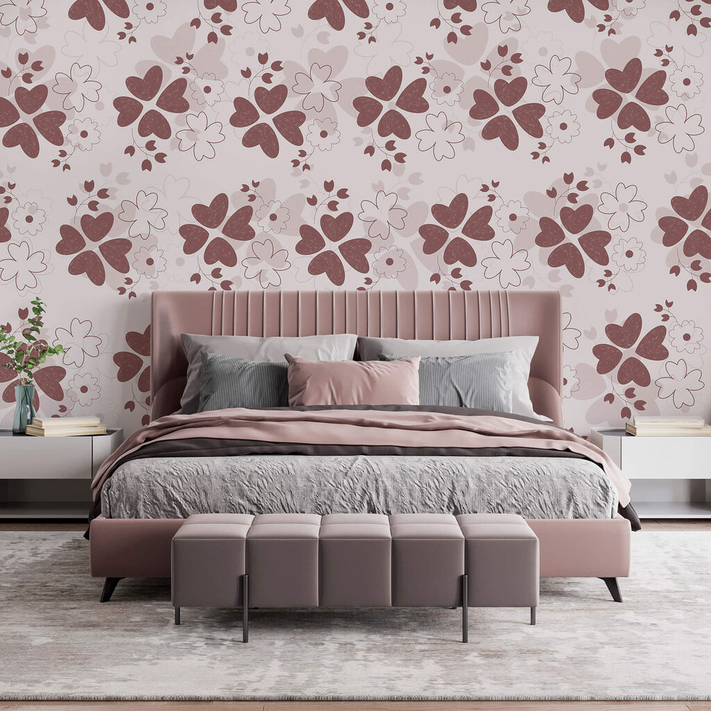 Wzór kwiatów i liści