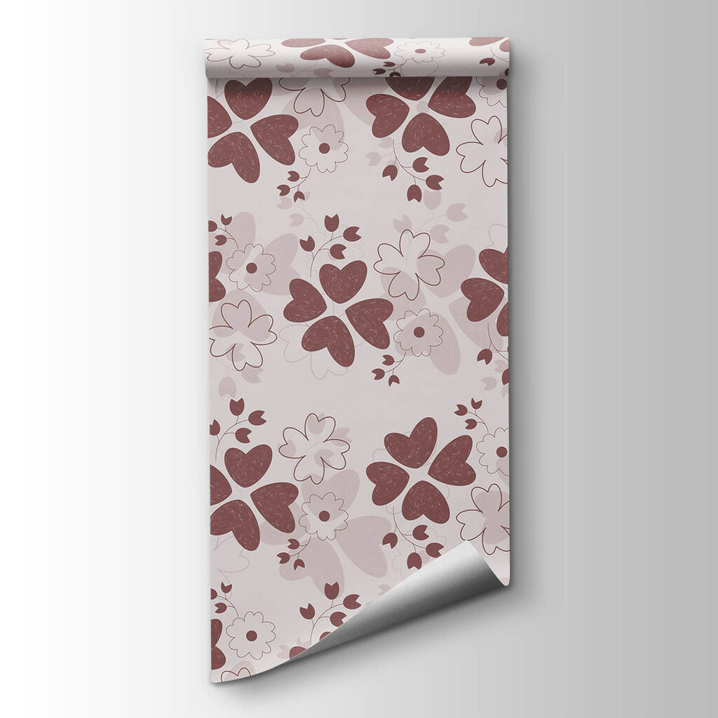 Pattern of flowers and leaves