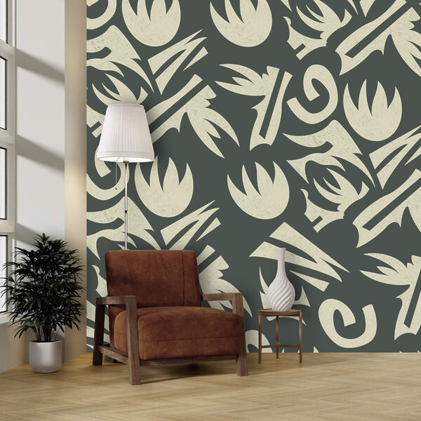 Wzór białych i szarych liści