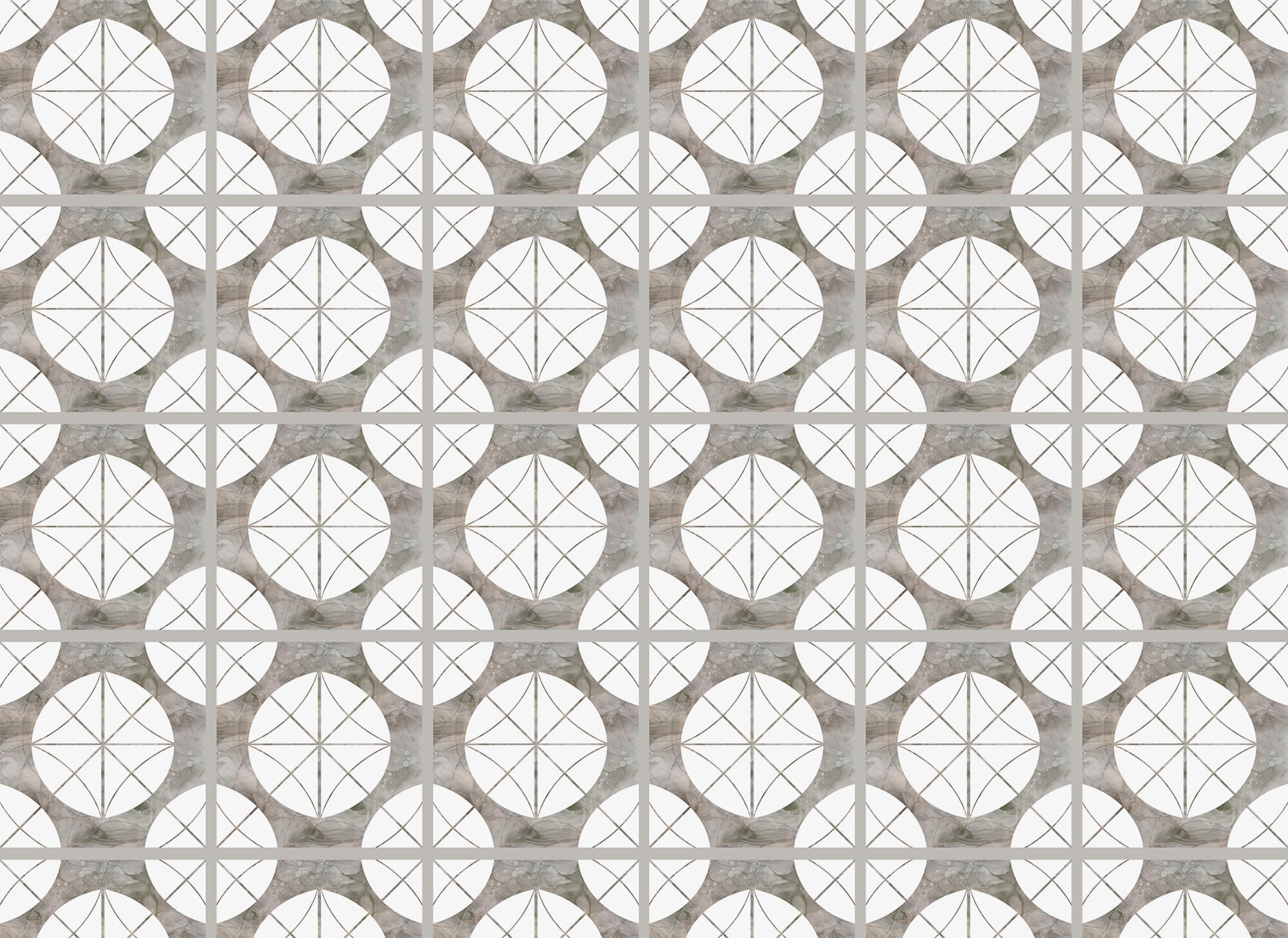 Pattern of white circles and grey squares