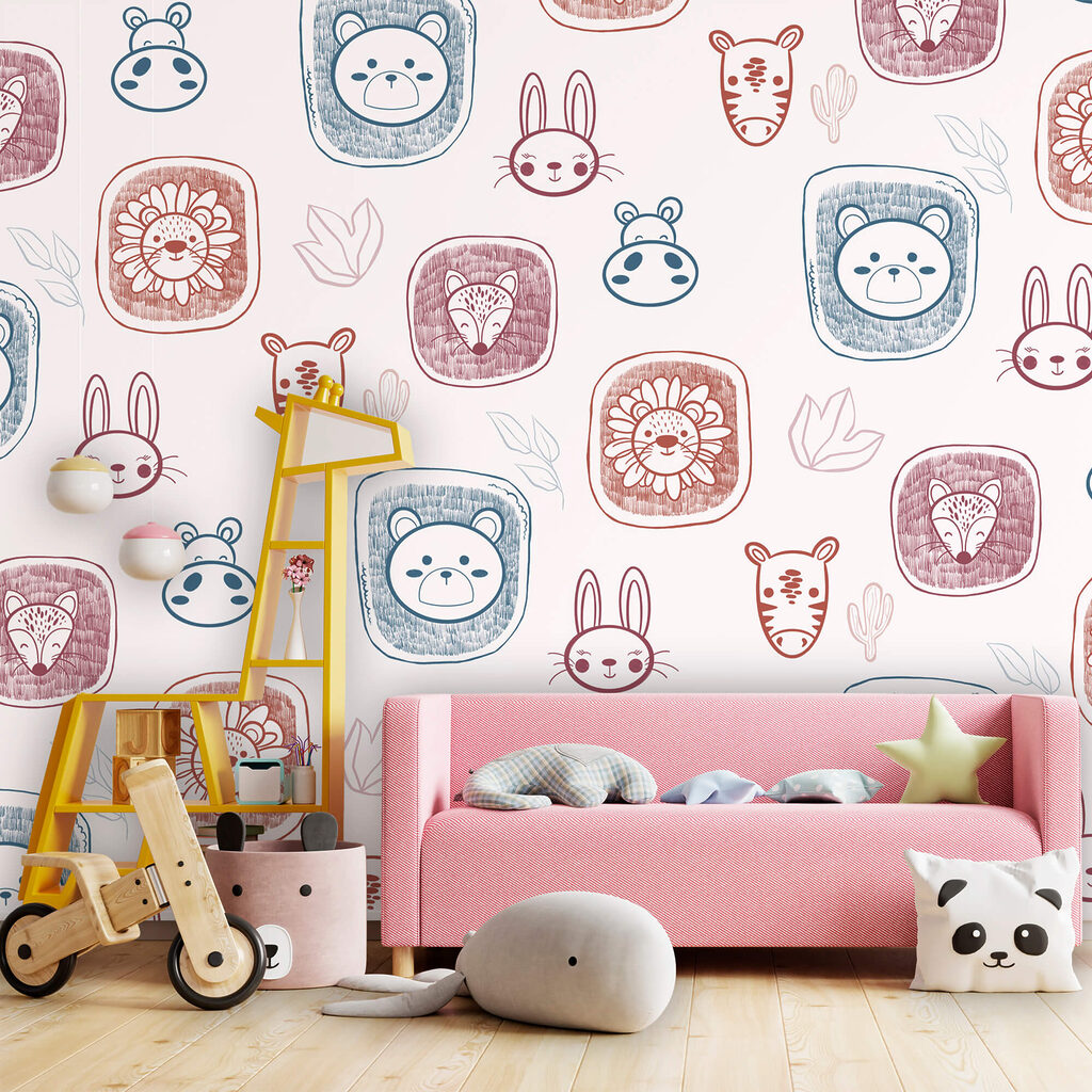 Wzór zwierząt na białym tle