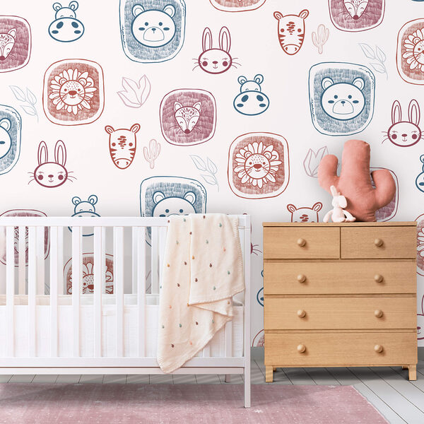 Fototapeta Fototapeta Wzór zwierząt na białym tle (SKU: t00483)