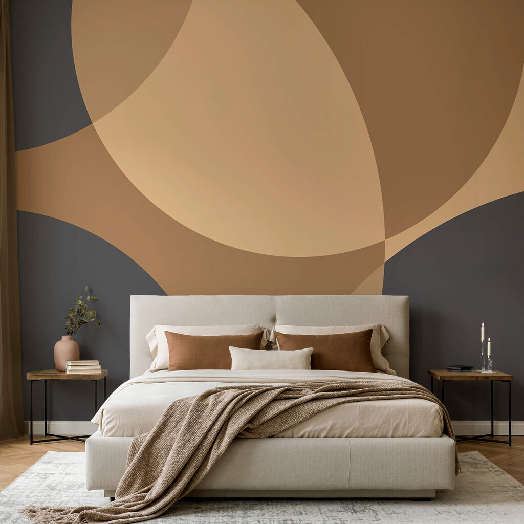 Dynamiczne kształty w kojących odcieniach