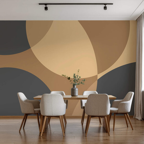 Dynamiczne kształty w kojących odcieniach