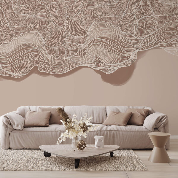 Brązowo-biały falisty wzór