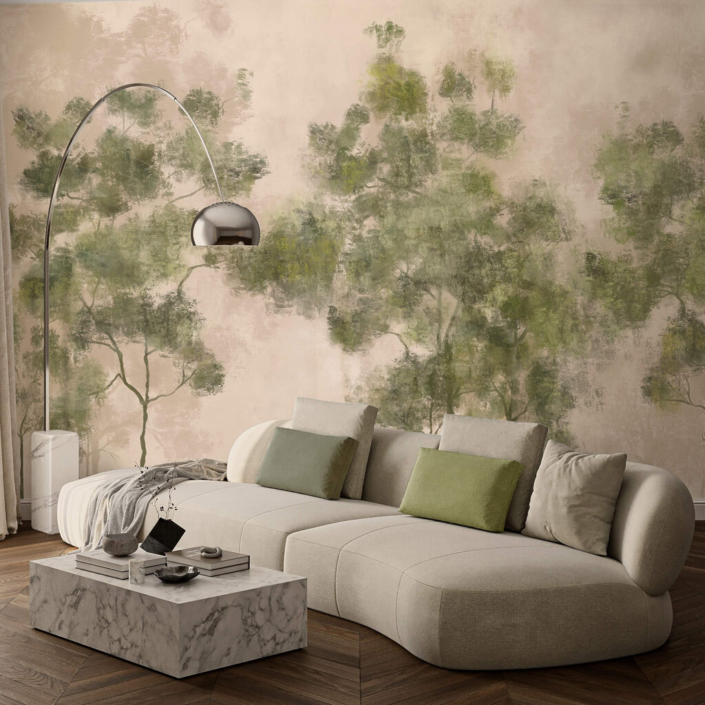 Grupa drzew o zielonych liściach