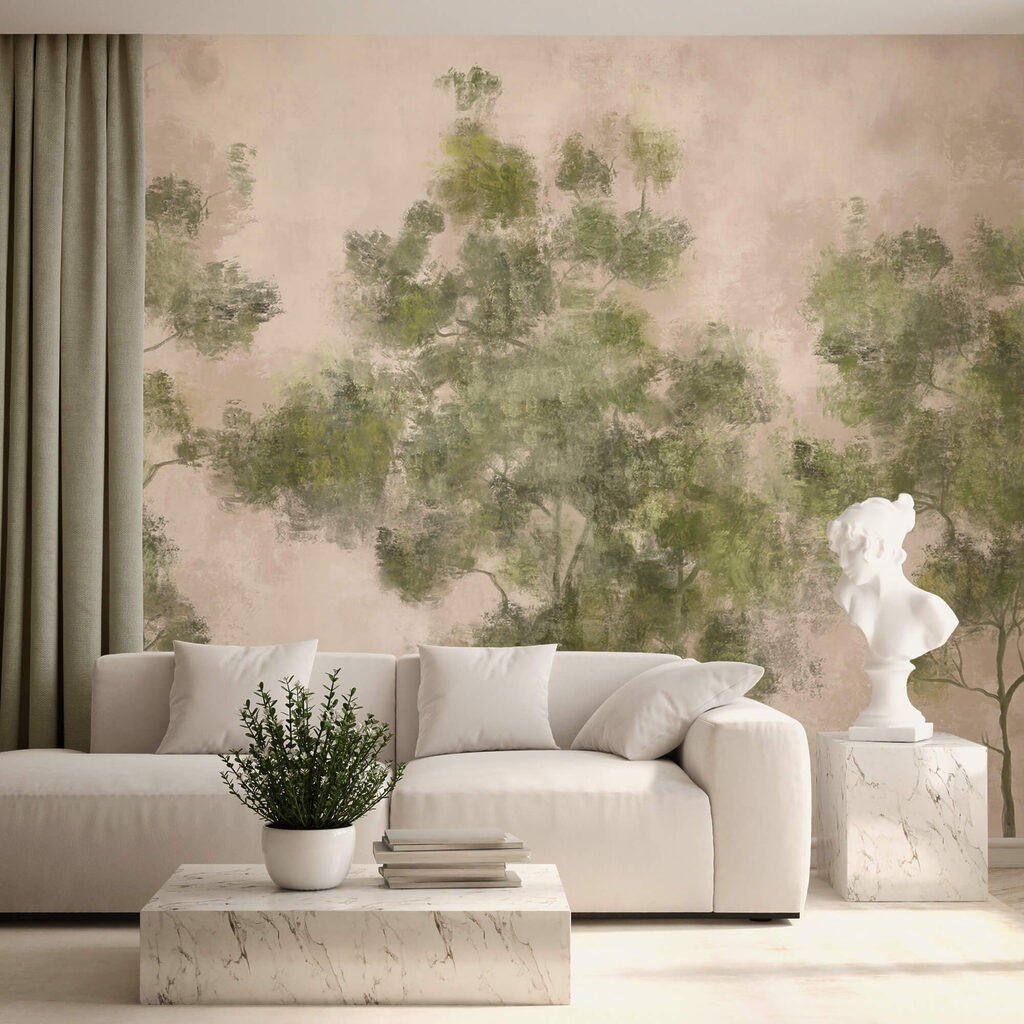 Grupa drzew o zielonych liściach