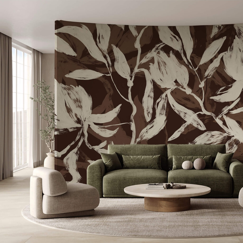 Płynące liście w delikatnych monochromatycznych odcieniach