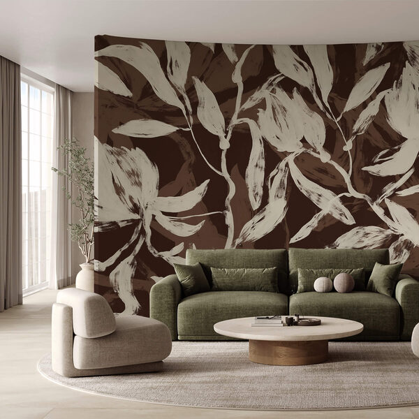 Płynące liście w delikatnych monochromatycznych odcieniach