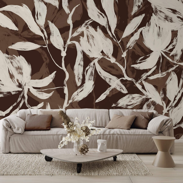 Płynące liście w delikatnych monochromatycznych odcieniach