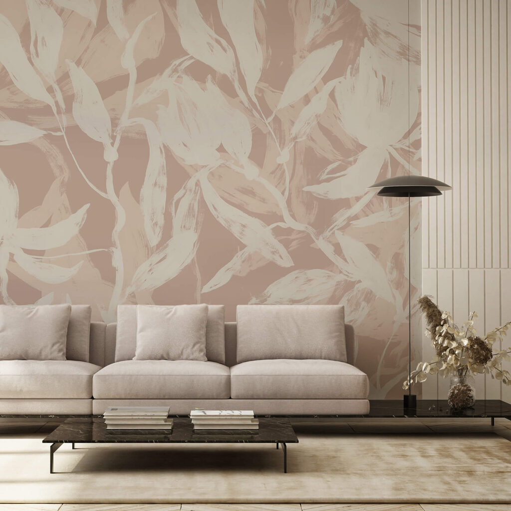 Delikatne liście na miękkim tle