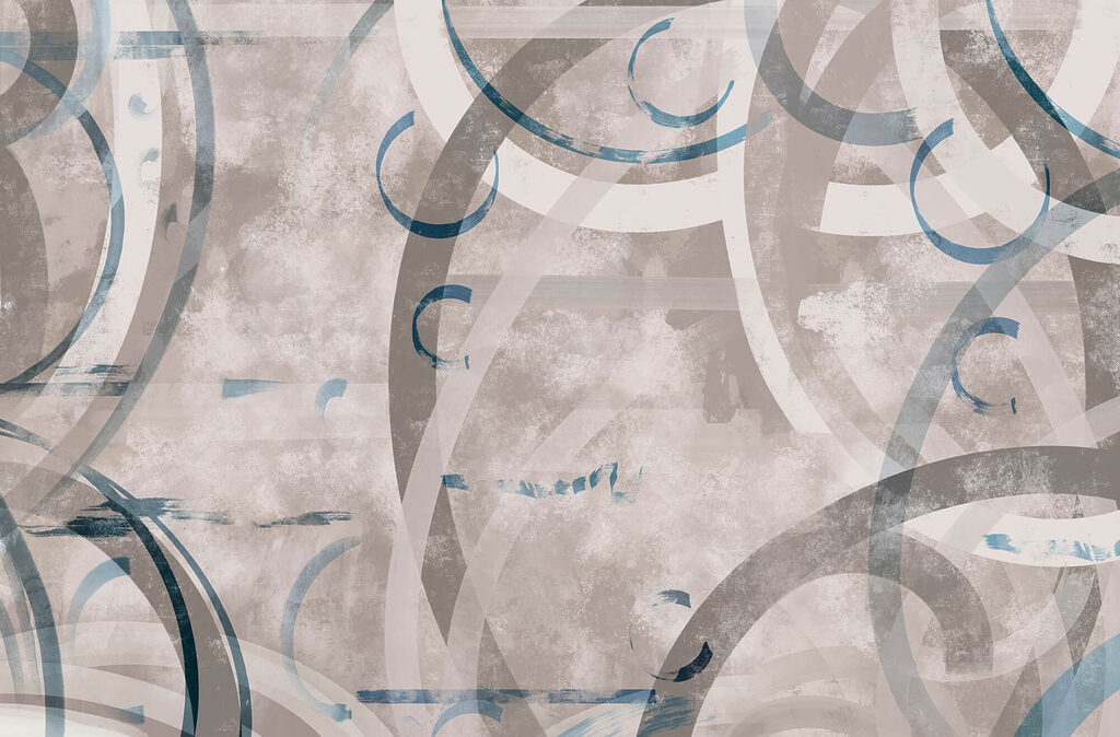 Grey and blue swirls and circles Grey and blue swirls and circles