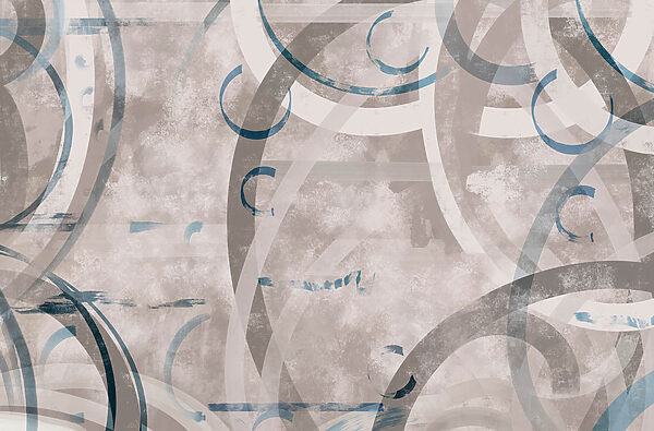 Grey and blue swirls and circles Grey and blue swirls and circles