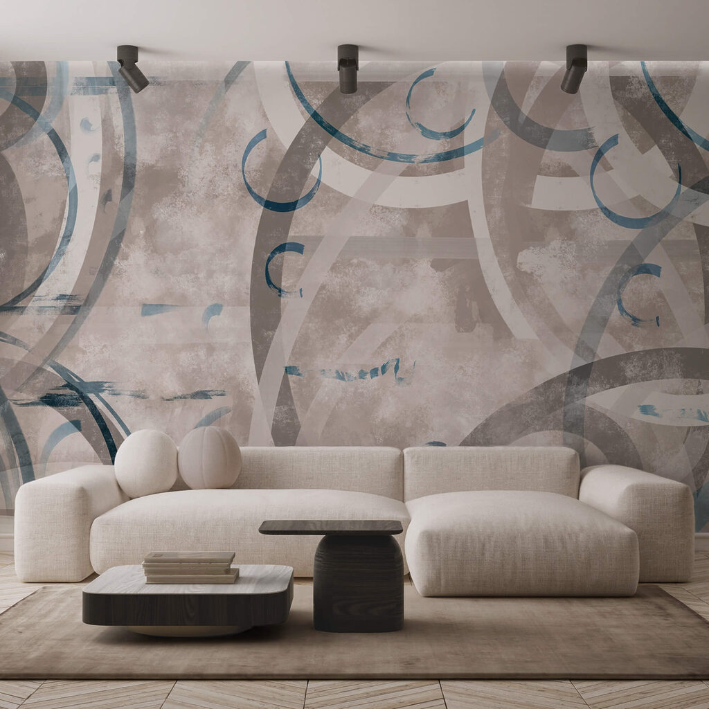 Szare i niebieskie zawirowania i koła Szare i niebieskie zawirowania i koła