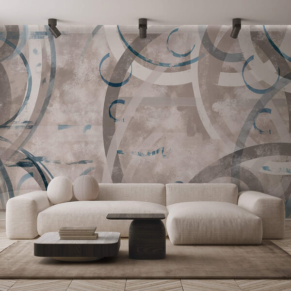 Szare i niebieskie zawirowania i koła Szare i niebieskie zawirowania i koła