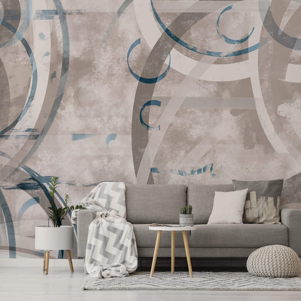 Szare i niebieskie zawirowania i koła Szare i niebieskie zawirowania i koła