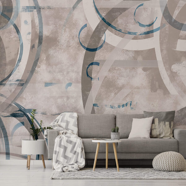 Szare i niebieskie zawirowania i koła Szare i niebieskie zawirowania i koła