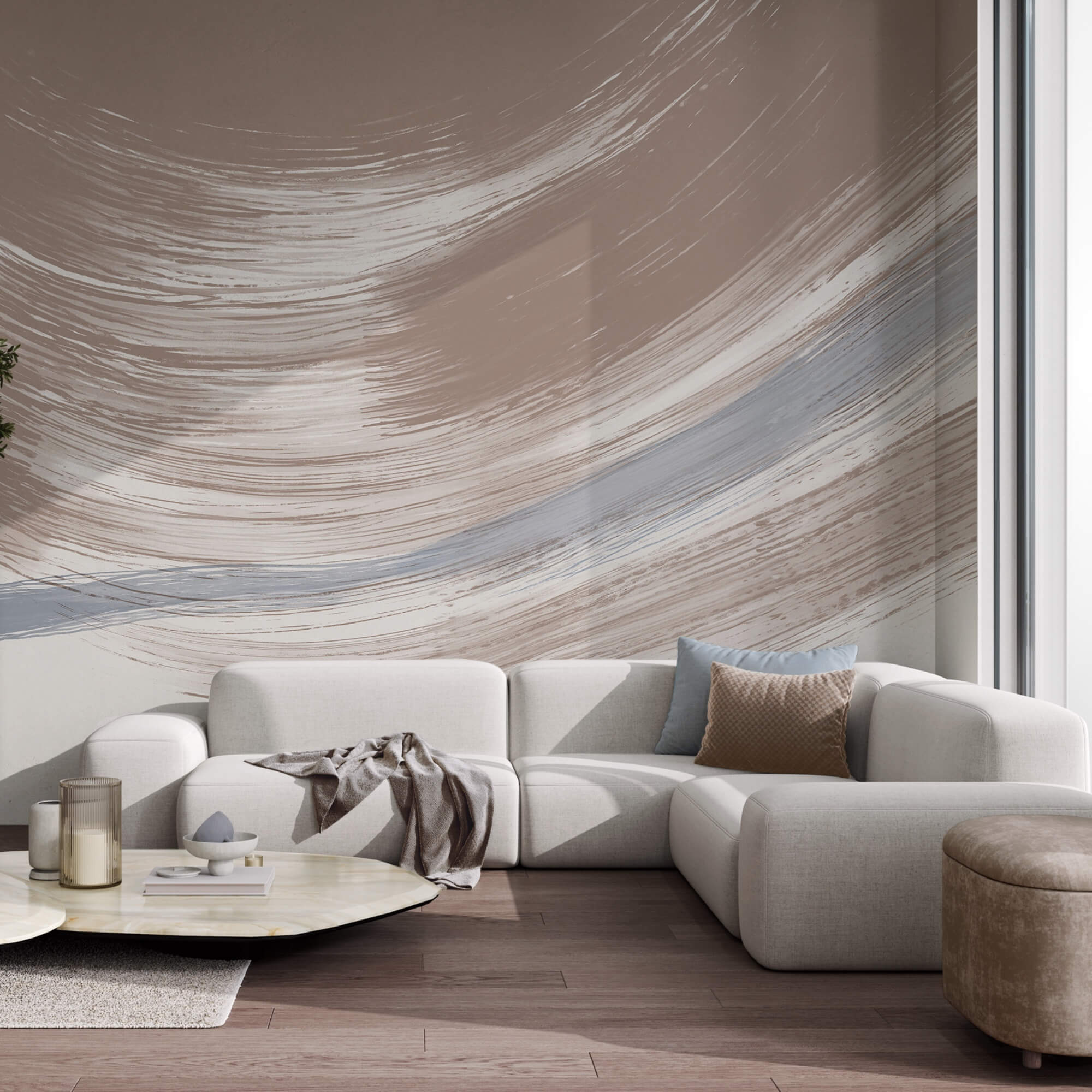 Delikatne odcienie łączą się w łagodnym ruchu