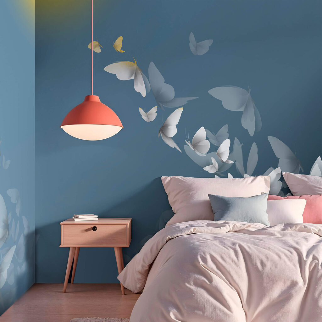 Grupa motyli latających po niebie