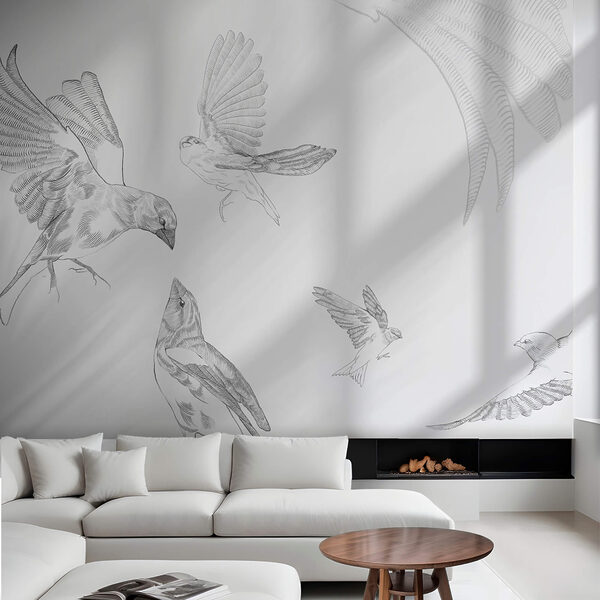 Grupa ptaków ze skrzydłami