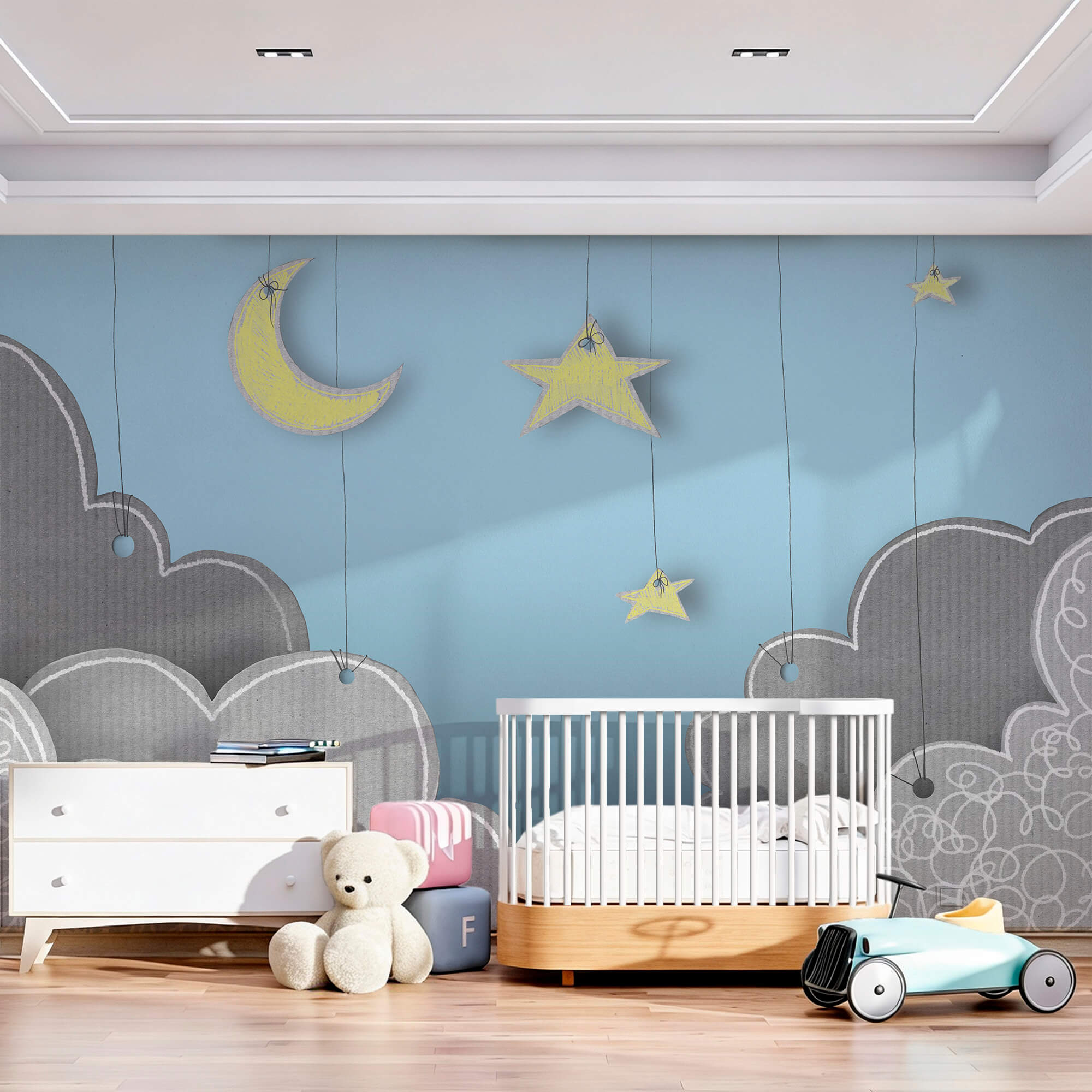 Księżyc i gwiazdy z chmur