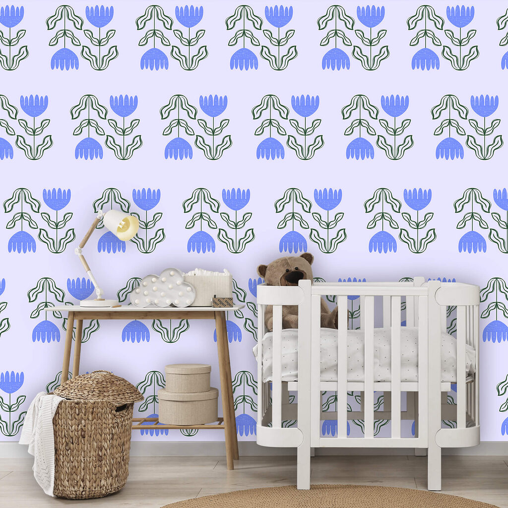 Wzór kwiatów i liści