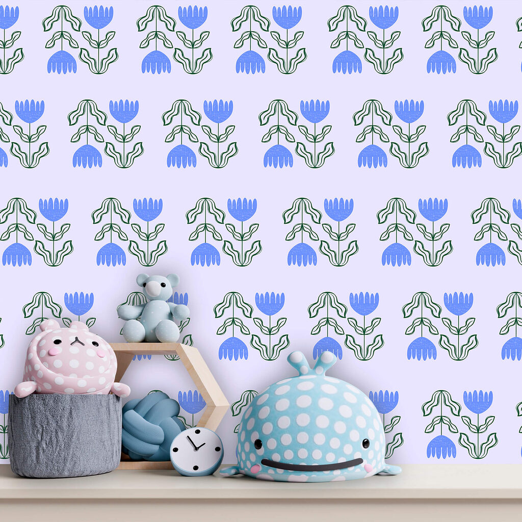 Wzór kwiatów i liści